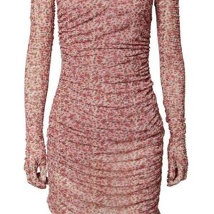 NWOT Miscreant Floral Ruched Mini dress with gloves  Sz 10
